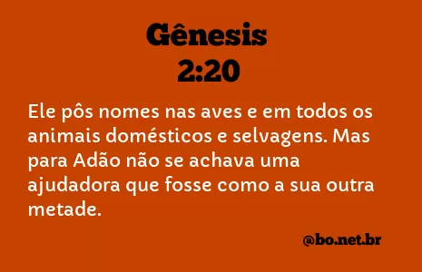 Gênesis 2:20 NTLH