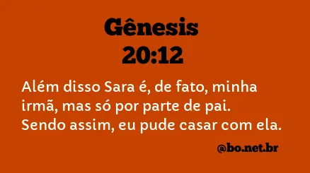 Gênesis 20:12 NTLH