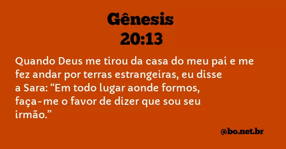 Gênesis 20:13 NTLH