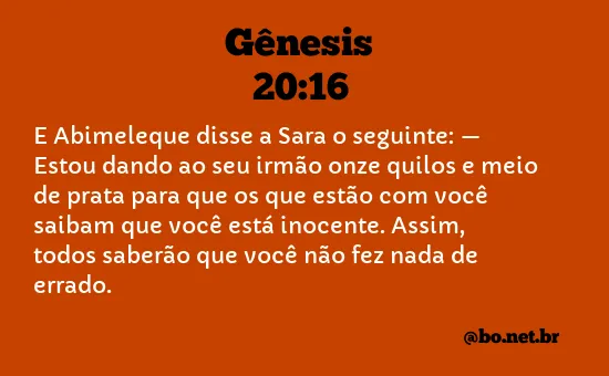 Gênesis 20:16 NTLH