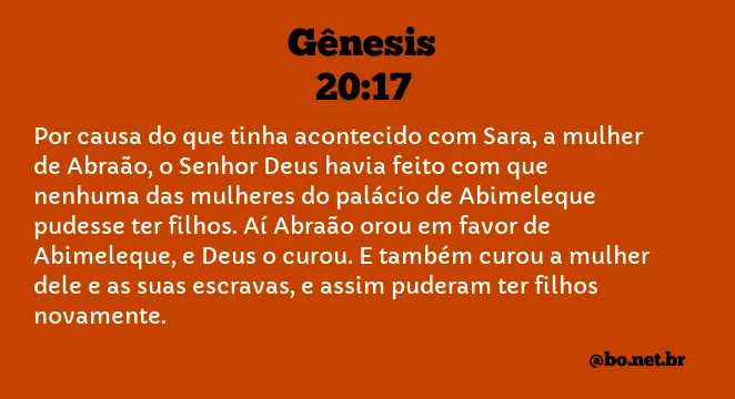 Gênesis 20:17 NTLH