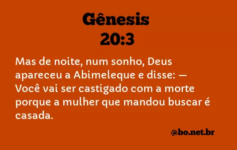 Gênesis 20:3 NTLH