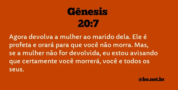 Gênesis 20:7 NTLH