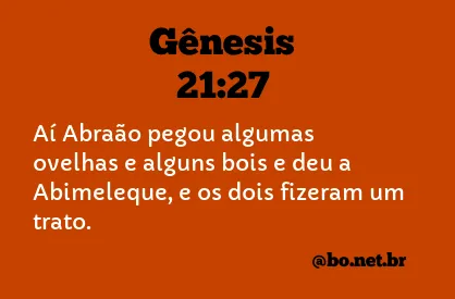 Gênesis 21:27 NTLH