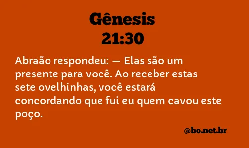 Gênesis 21:30 NTLH