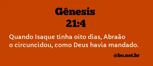 Gênesis 21:4 NTLH