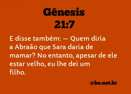 Gênesis 21:7 NTLH