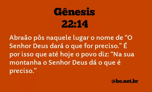 Gênesis 22:14 NTLH