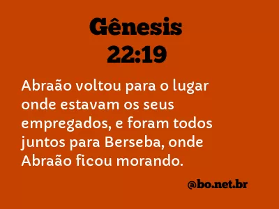 Gênesis 22:19 NTLH