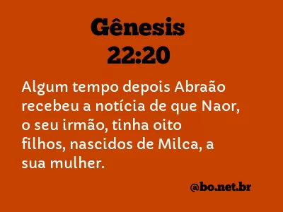 Gênesis 22:20 NTLH