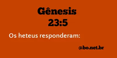 Gênesis 23:5 NTLH