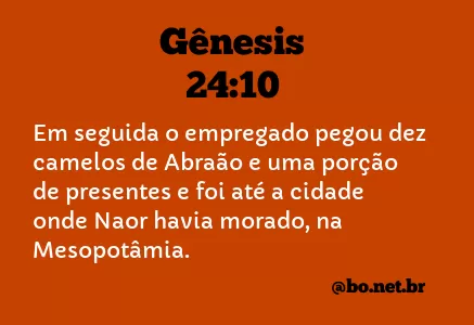 Gênesis 24:10 NTLH