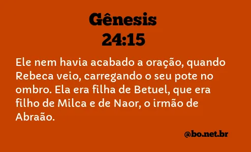 Gênesis 24:15 NTLH