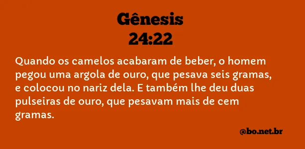 Gênesis 24:22 NTLH