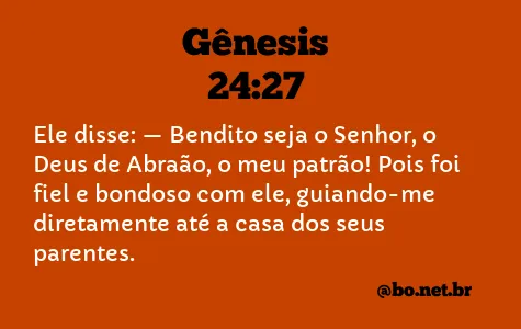 Gênesis 24:27 NTLH