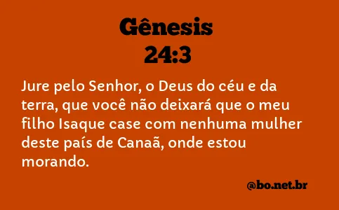 Gênesis 24:3 NTLH