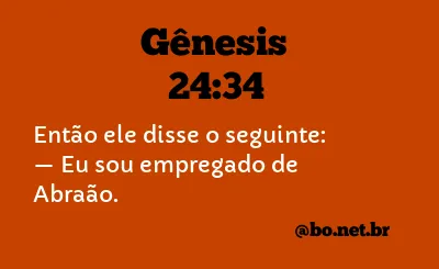 Gênesis 24:34 NTLH