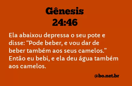 Gênesis 24:46 NTLH