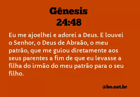 Gênesis 24:48 NTLH