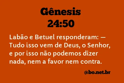 Gênesis 24:50 NTLH