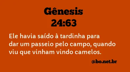 Gênesis 24:63 NTLH