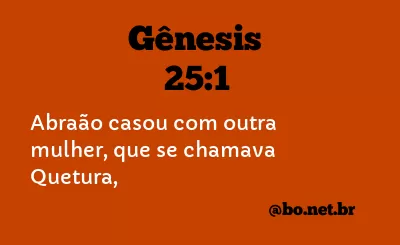 Gênesis 25:1 NTLH