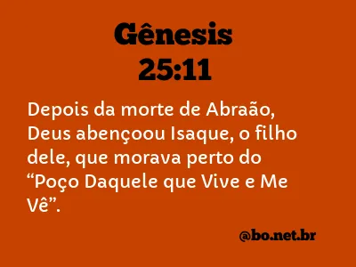 Gênesis 25:11 NTLH