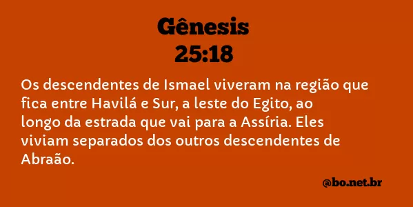 Gênesis 25:18 NTLH