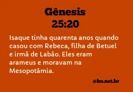 Gênesis 25:20 NTLH