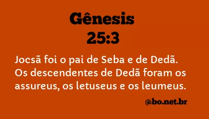 Gênesis 25:3 NTLH