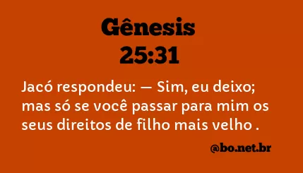 Gênesis 25:31 NTLH