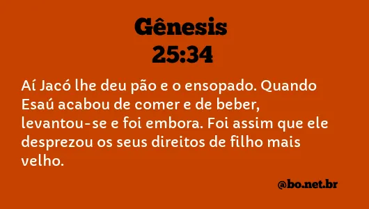 Gênesis 25:34 NTLH