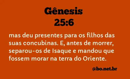 Gênesis 25:6 NTLH