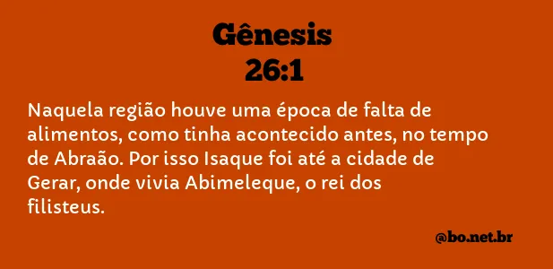 Gênesis 26:1 NTLH