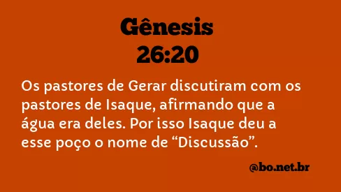 Gênesis 26:20 NTLH