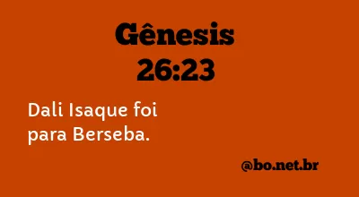 Gênesis 26:23 NTLH