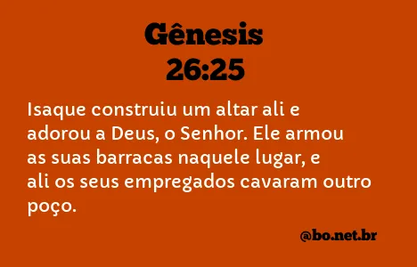 Gênesis 26:25 NTLH