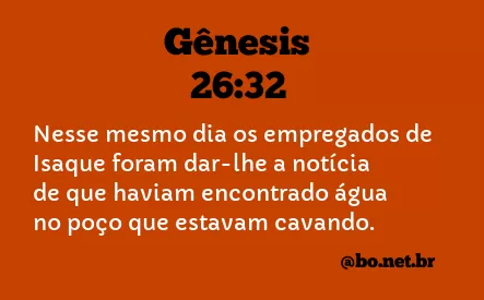 Gênesis 26:32 NTLH