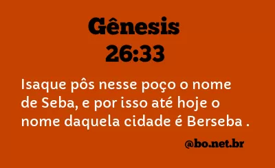 Gênesis 26:33 NTLH