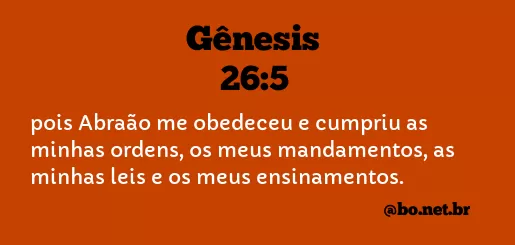 Gênesis 26:5 NTLH
