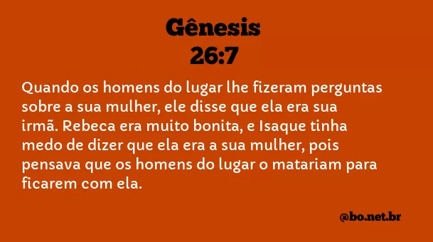 Gênesis 26:7 NTLH