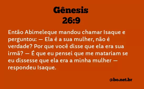 Gênesis 26:9 NTLH