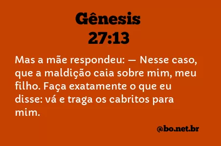 Gênesis 27:13 NTLH