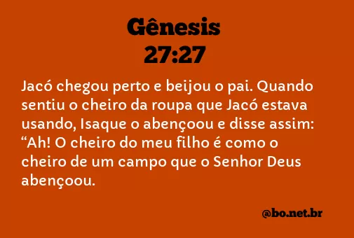 Gênesis 27:27 NTLH