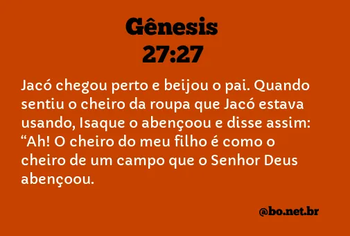 Gênesis 27:27 NTLH