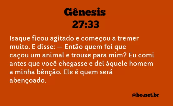 Gênesis 27:33 NTLH