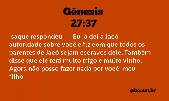 Gênesis 27:37 NTLH