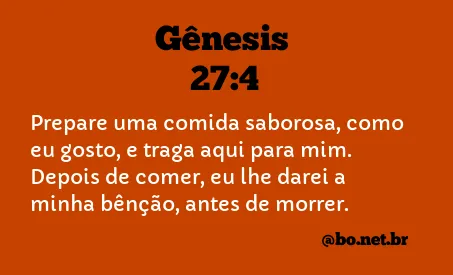 Gênesis 27:4 NTLH