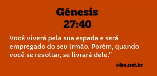 Gênesis 27:40 NTLH