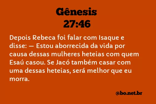 Gênesis 27:46 NTLH